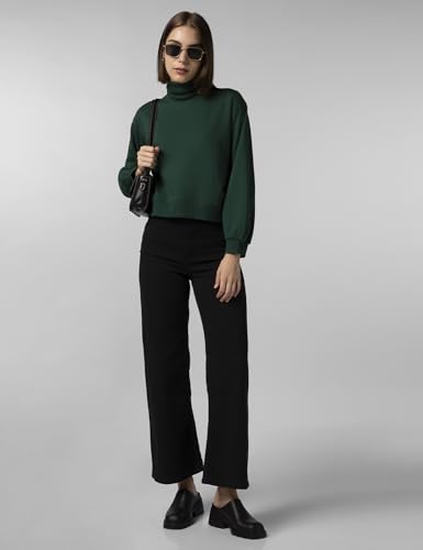 Image of FYLTR Women's Drop Shoulder Boxy Fit Sweatshirt with Turtle Neck & Balloon Sleeve | Sweatshirts for Women | Winter Sweatshirts for Woman | Casual T-Shrit