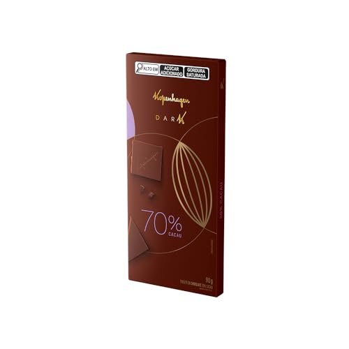 Embalagem do tablete de chocolate amargo Kopenhagen 70% cacau de 90g em fundo neutro