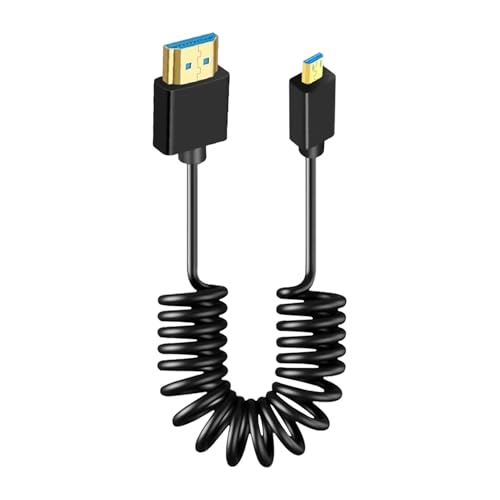 Camera Monitor Coiled Cable - Portable Monitor Screens Spring Cable,Compact Spring Stretch Cord Connectisvity Supports For Studi