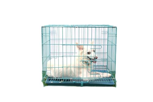 RvPaws Dog Cage - Powder Coated, Double Door Folding Metal Cage/Crate/Kennel with Removable Tray and Paw Protector for Dogs, Cats and Rabbits (Blue, 24 Inch) (B0BXJGND3W) Amazon Price History, Amazon Price Tracker
