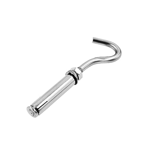 Image of Concrete Wall Hook, 304 Stainless Steel Expansion Hook,Concrete Hook,Open Cup Hook, Heavy Duty Hooks Expansion Bolts for Concrete Brick Wall 5 Pack M6