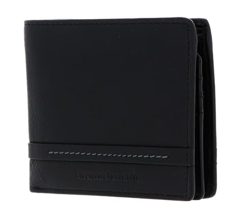 Bruno Banani Atlanta portefeuille noir compact en cuir véritable pour homme chic