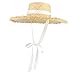 Produktbild Handgemachte Webart Raffia Strohhut Frauen Wide Brim Floppy Sonnenhut Sommer-Hüte Dame Strand Cap (Color : White)