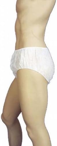 Premier Unisex Disposable Briefs, White, Large, Pack of 100