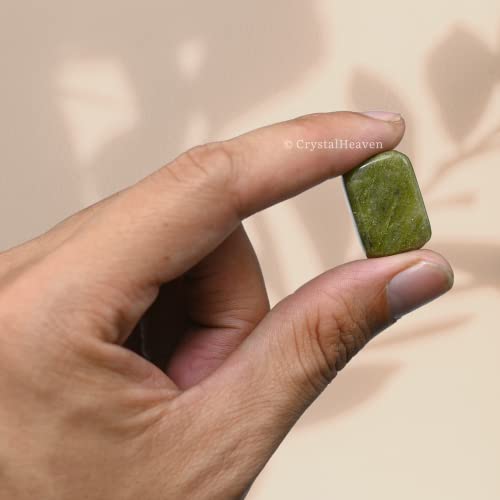 Image of Certified Vesuvianite Crystal Healing Tumbled Stone, Natural Polished Crystals for DIY Crafts, Manifestation, Meditation, Pooja Feng Shui and Reiki Healing (30 Grams)
