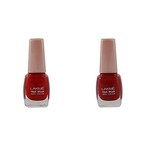 Image of Lakme True Wear Nail Color, Shade D415, 9 ml and Lakme True Wear Nail Color, Reds and Maroons D417, 9 ml
