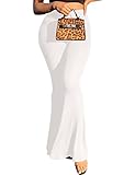 Herose Women's Light Weight Breathable Pure White Bell Bottoms Render Pants M White