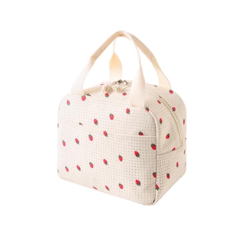 Bolsa Termica Porta Alimentos, Paquete PortáTil Resistente al Agua, Caja de Almuerzo de Fresa, Bolsa Comida Trabajo Viajes, Lonchera Aislada Bolsa de Almuerzo Para Oficina, Ombre, Escuela Y Oficina