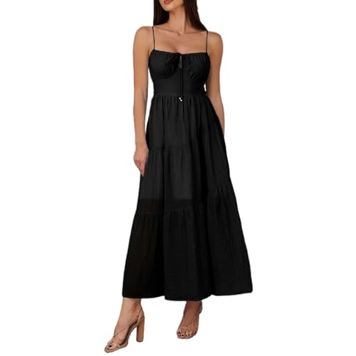 Robe de soirée taille haute unie pour affiner la silhouette