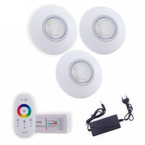 Luz Led Para Piscina 36m² Kit 3 Leds Rgb 95mm +módulo+ Fonte (CANO 20MM E ROSCA DE 1/2 | 110V/220V)
