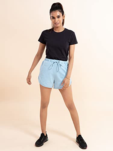 Image of NYKD Solid Cotton Shorts for Women with Pocket | Casual, Sports, Night Wear - NYK039