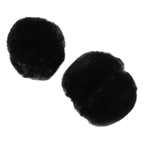 KOMBIUDA Guantes de Muñeca de Piel Sintética para Mujer, Calentadores de Brazos Peludos Negros, Accesorios para Trajes de Invierno y Ropa de Abrigo