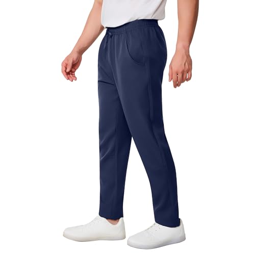 Men's Elastic Waist Hiking Pants Quick-Dry Outdoor Sweatpants with Zipper Pockets for Running Casual Travel3