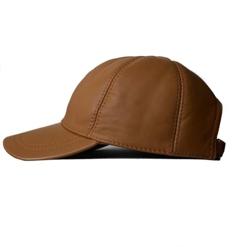 Genuine Leather Baseball Cap 100% Real Lambskin Leather Hat | Ball Cap (Genuine Leather Windsor Tan)