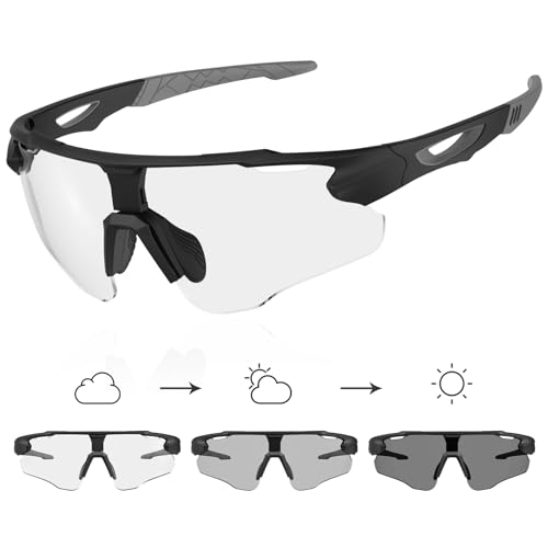 X-TIGER Fotocromatici Occhiali Ciclismo Uomo Donna Sportivi Anti-UV 400 Lenti Trasparenti Bici MTB