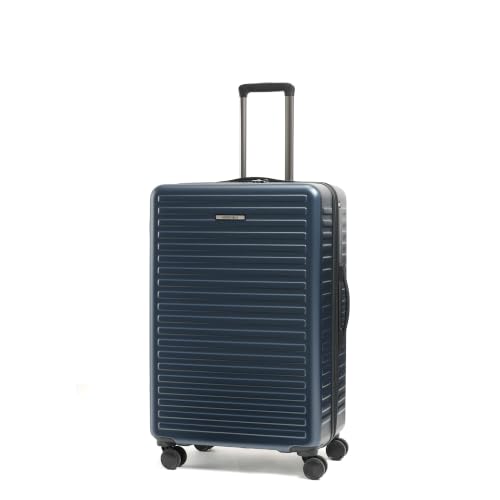 Image of Assembly Stark 28 Inch (75cm) Large Check-in Trolley Bag Hard Shell Polycarbonate Suitcase with TSA Lock 8 Spinner Wheels Blue