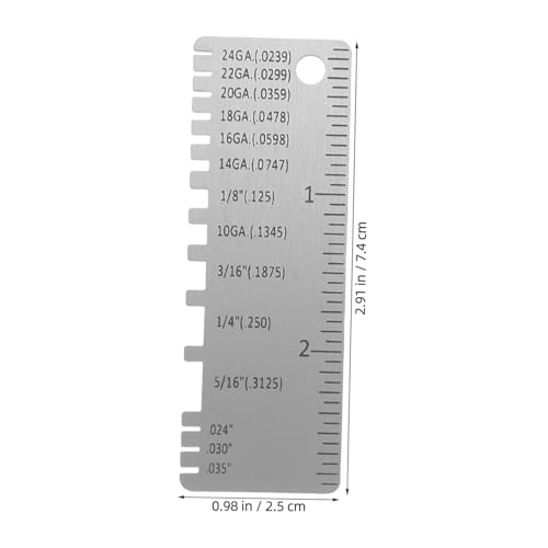 Juego de 2 calibradores de alambre de acero inoxidable de doble cara para medición precisa de grosor, herramienta profesional para soldadura y trabajos eléctricos miniatura 2