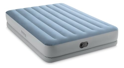 Intex Colchão de ar Airbed Dura-Beam Plus de cintura média | Queen Size | 64159 | Bomba elétrica USB embutida | Multicolorida