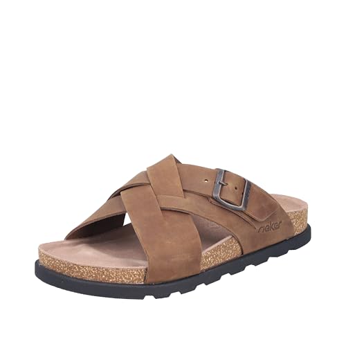 Rieker Homme 21193 Mules en cuir noir pour un confort quotidien