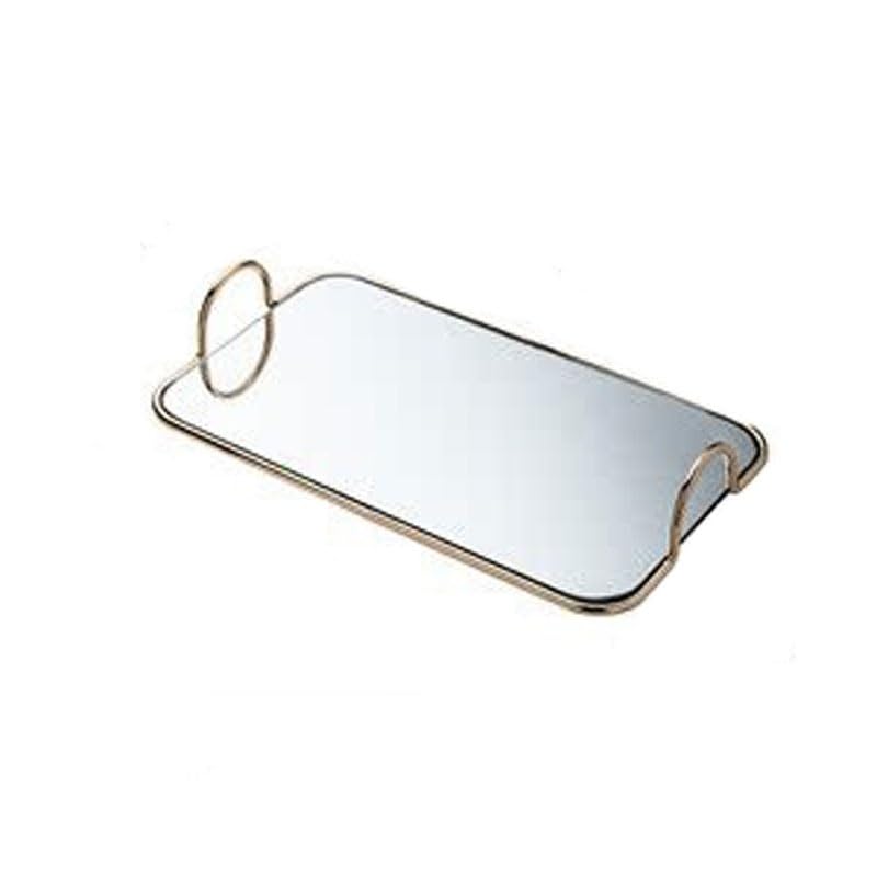 Bandeja para servir, bandeja de té de cristal con espejo, bandeja de almacenamiento dorada, mesa de centro para el hogar, bandeja de almacenamiento de tazas de lujo ligera, bandejas para comer en el r