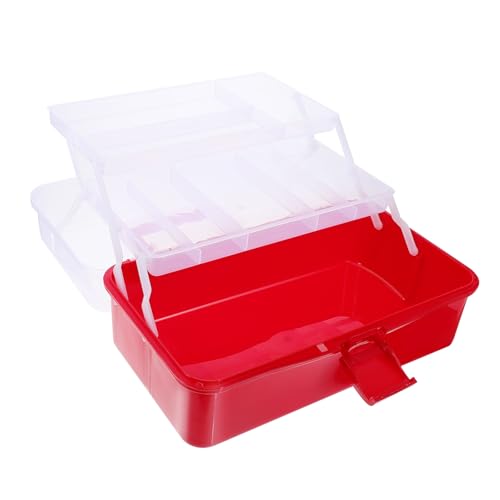 POPETPOP 1Pc Handheld Versatile Fishing Component Box Portable Plastic Storage Container with Sturdy Lock Catch for Organizing Fishing Gears and Parts