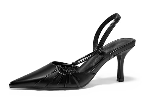 Coutgo Womens Slingback Kitten Heels Closed Pointed Toe Pumps D'Orsay...
