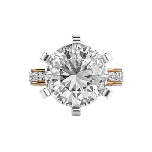 Bague solitaire en moissanite ronde de luxe fait main argent 925
