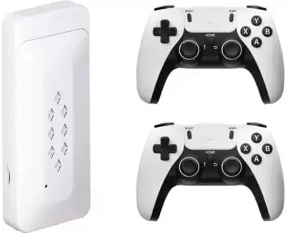 GSH M22 Game Stick Retro Video Game Console with 2 Wireless Controller with Tekken 3, Cadillacs and Dinosaurs, Mario, Road Fighter, Other Retro Games (128 GB) [Android], White