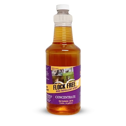 Flock Free Bird Repellent Spray Concentrate, Residential Bird Problem Solution, 32 oz Concentrate, Makes up to 16 gallons