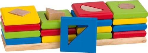 Goki Wooden Sorting & Stacking Toys - Montessori Toys for 2 Year Old Boy & Girl - Educational Color Recognition Shape Sorter for Toddlers - Gift for 2 Year Olds - Designed with Love in Germany