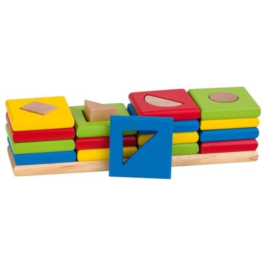 Goki WM034 - Sortierspiel - Farben und Formen, Die 4 Türme