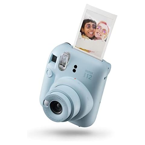 Instax Mini 12 Cámara instantánea con Lente selfi, Pastel Blue Cover