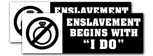 Marriage Enslavement Humor Decal MGTOW Bumper Sticker Men's Rights 9-inch-by-3-inch