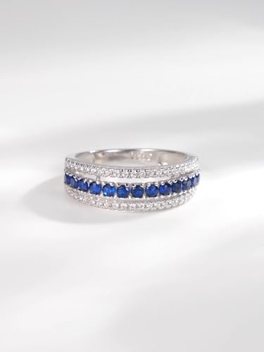 Bague argent pierre bleu blanc pour sublimer vos tenues de soirée chic - 7