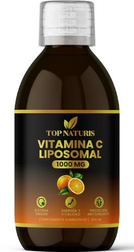 Vitamina C Liposomal Líquida 1000 mg Alta Absorción – Vitamina C Alta Biodisponibilidad – Sistema Inmune y Antioxidante – 250 ml – TOPNATURIS