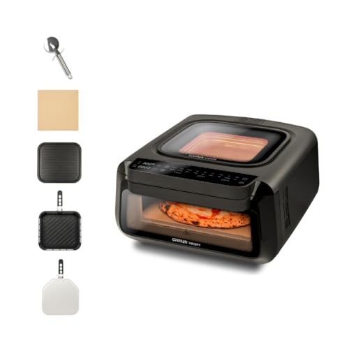G3 Ferrari G10225 Krispy Forno Pizza e Friggitrice ad Aria, Multifunzione, 2100W, 13 Litri, Tecnologia HOBLO, Display Soft-Touch con 18 programmi, Fino a 380°C, Acccessori inclusi, Nero