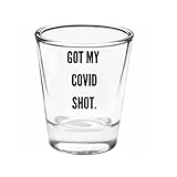 TIPSY UMBRELLA “Got My Covid Shot” Funny Collectible shot glass for (1.75 oz)