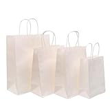 Bolsas Papel Kraft Bolsas de papel kraft con asas (10/25/50 unidades)(Color1,50PCS_21X11X27CM)