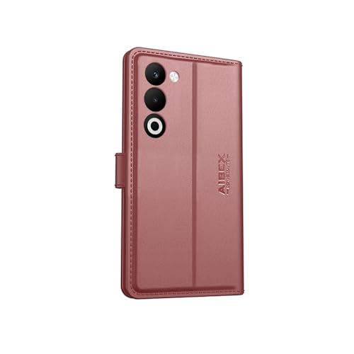 Image of AIBEX Compatible for Oppo K13X 5G / Oppo A5 5G Flip Cover Leather Finish with Magnatic Closure | Inside TPU with Card Pockets | Wallet Stand | Complete Protection Flip Case -Brown