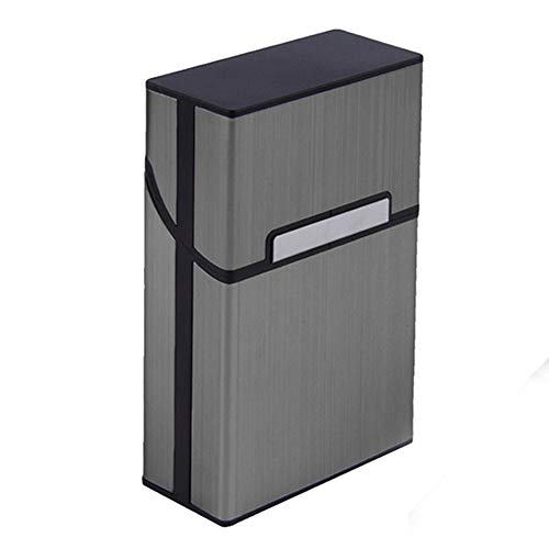 2 Pcs Lightweight Cigarette Case, Gray Silver Aluminum Cigarette Box Holder