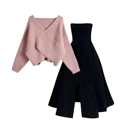 Women's Fall Winter Korean Fashion 2-Piece Set - Sweater Camisole