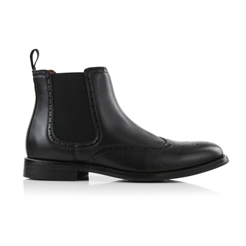 Image of Ferro Aldo Men's Chelsea Boots | Pull-On Ankle Boot in Plain Toe, Cap Toe & Wingtip Brogue Styles | For Casual, Dress, Work & Formal Events