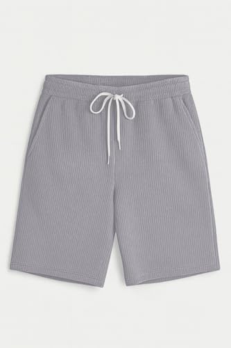 Image of Vogaan Men's Casual Slim Fit Shorts | Stylish Above Knee Shorts with Elastic Waist & Side Pockets Summer Wear for Gym Lounge Travel & Outdoor