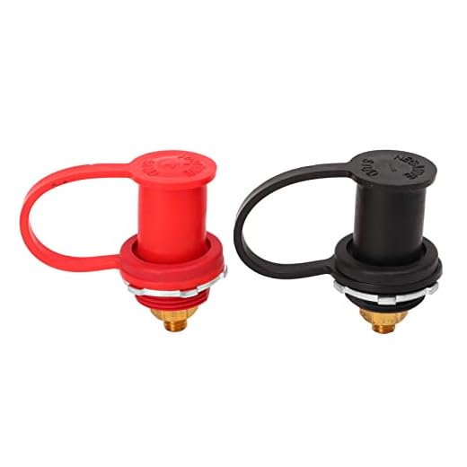 Através Do Terminal Da Bateria Do Painel, 1 Par Através Do Terminal Da Bateria Do Painel 250a Vermelho Preto 3/8in Poste De Ligação Da Bateria Do Parafuso Prisioneiro Para O Carro Marinho Rv