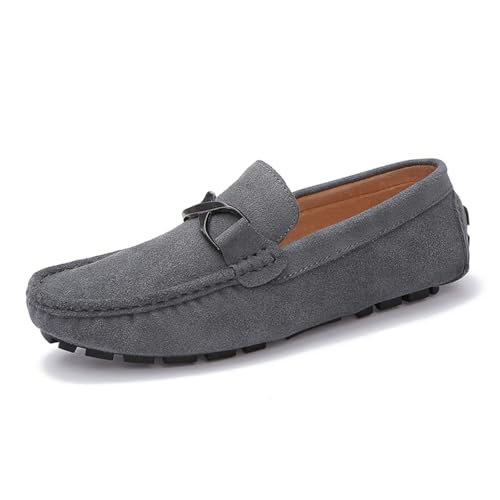 Men's Suede Slip-On Penny Loafers Driving Moccasins Breathable Comfortable Casual Boat Shoes Lightweight Non-Slip Flats for Office Wear Park Walking Travel Daily Outings Party