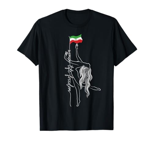 Frau Life Freedom, Iran-Flagge, Frau tanzt frei femininistisch T-Shirt