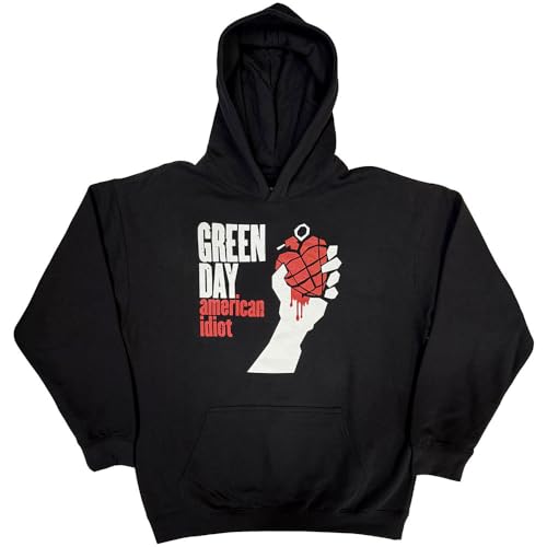Sweat à capuche Green Day homme American Idiot noir, sweat-shirt rock casual noir