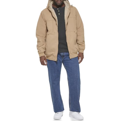 Image of Levi's Men's Workwear Cotton Canvas Hooded Bomber Jacket