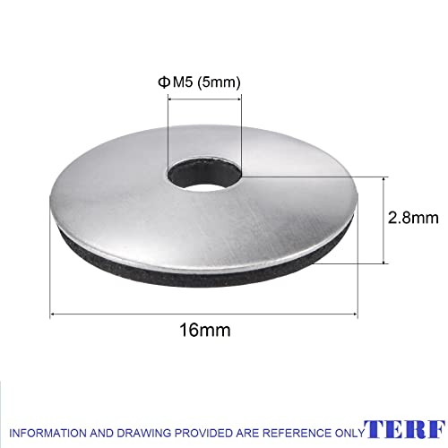 TERF® M5 (5mm) X 16mm X 2.8mm Bonded Sealing Washers Galvanised Steel EPDM Neoprene Rubber Bonded Gasket Washers Silo Washer Size 5.0mm ID X 16mm OD X 2.8mm Thickness - Image 3