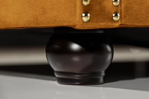 Riess Ambiente Barock Sofa Chesterfield 205cm - senfgelb - Samt Federkern Knopfheftung 3-Sitzer-Couch Wohnzimmer Retro – Bild 7